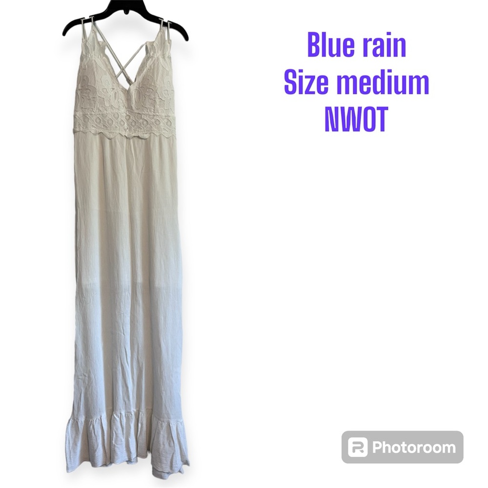 Blue rain boho dress